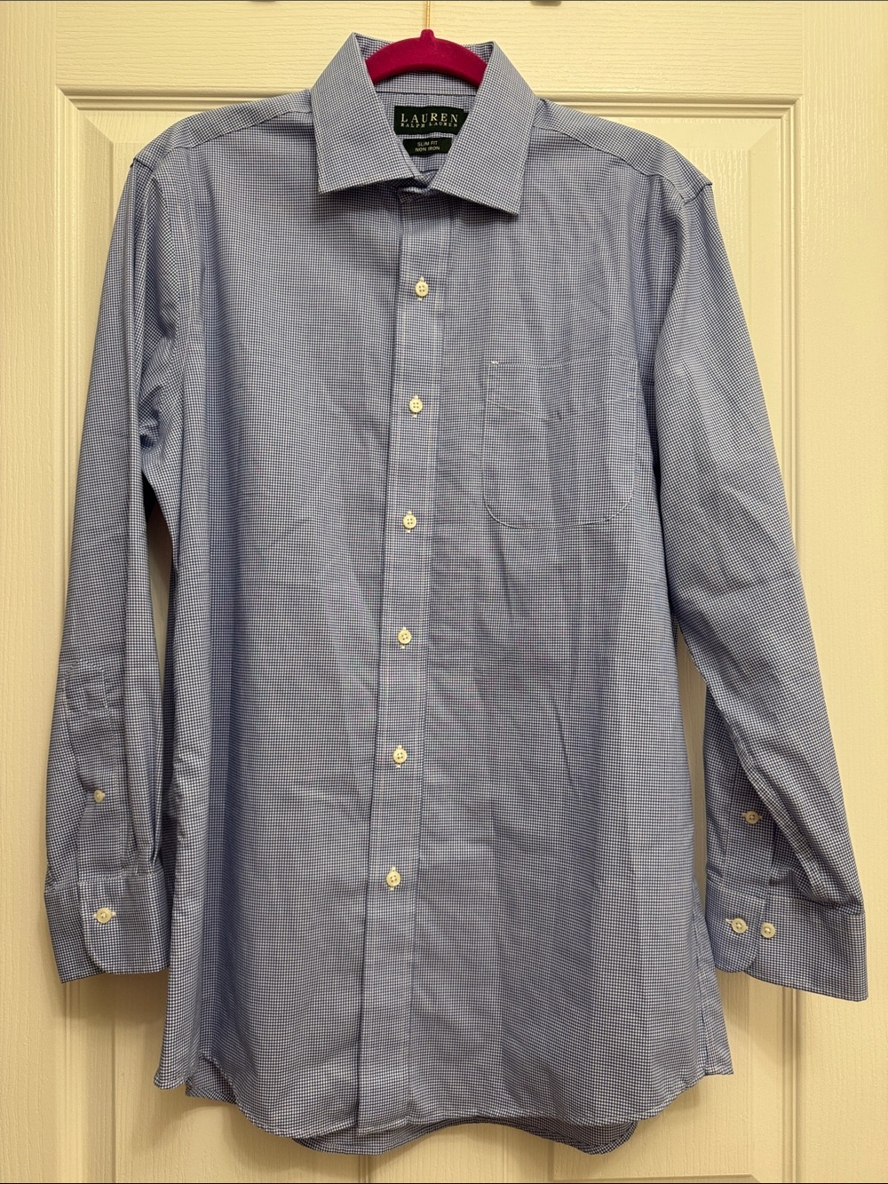 Lauren Ralph Lauren Men's Blue Micro-Check Dress Shirt